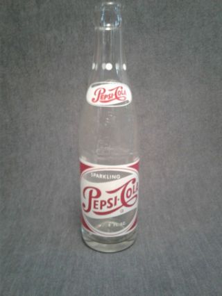 Vintage Sparkling Pepsi - Cola 8 Oz Glass Soda Bottle Red & White 1957,  York,