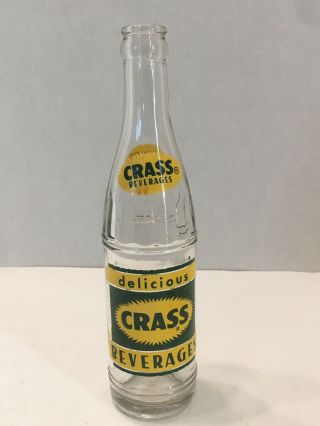 Vintage Crass Beverages Coca Cola Bottling Co.  10 Oz.  Soda Bottle Duraglas
