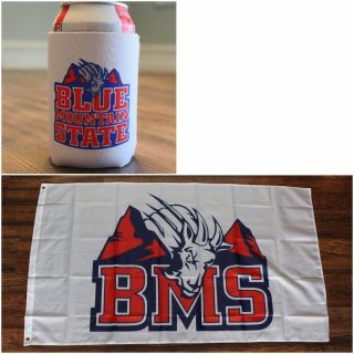 Blue Mountain State Banner Flag Beer Can Cold Drink Holder Set 3x5 Bms Goats