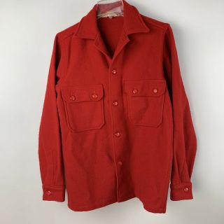 Vtg Boy Scouts Of America Red Wool Blend Official Camp Jacket 553 Size 20