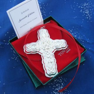 • • Towle 2000 Sterling Silver Christmas Cross Ornament / Pendant