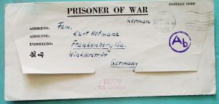 Censored Pow Letter - Us Pow Camp Gruber Oklahoma - German Africa Fighter 1943