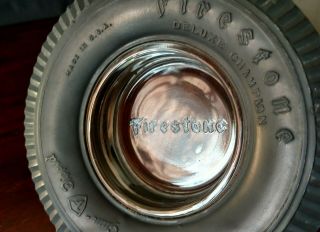 Vintage Firestone Deluxe Champion Gum Dipped Tire Ashtray Nos