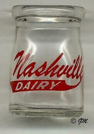 Nashville Dairy 3/4 Oz.  Glass Creamer Bottle