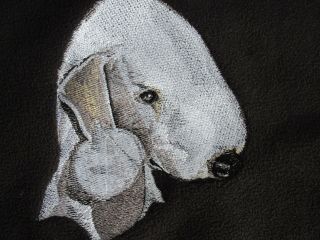 Large Embroidered Zippered Tote - Bedlington Terrier Bt3982