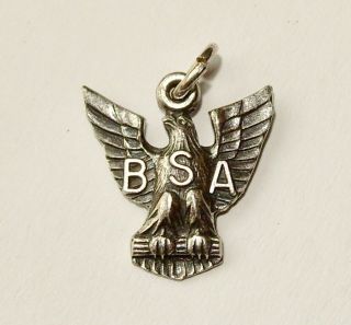VINTAGE STANG STERLING SILVER BOY SCOUTS OF AMERICA BSA EAGLE CHARM PENDANT 2