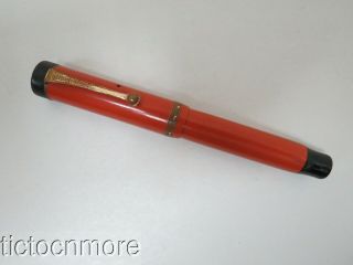Vintage Parker Lucky Curve Duofold Jr Chinese Red/ Lacquer Red Fountain Pen
