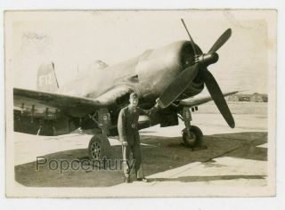 Ww2 China Photograph 1946 Tsingtao Tientsin Airfields Us Marine Pilot Usmc Photo