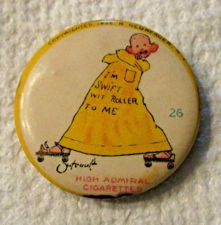 26 - 1896 Yellow Kid High Admiral Cigarettes Pinback Pin Back Button Skates
