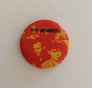 Rare Vintage Early 80s The Members Pinback Button Pin Badge British Punk Band