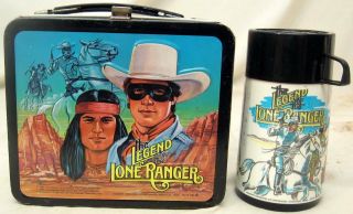 Vintage 1980 Aladdin Legend Of The Lone Ranger Lunchbox With Thermos