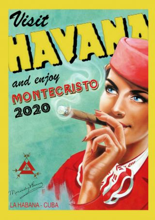 2020 Wall Calendar [12 Pages A4] Stewardess Airplane Vintage Travel Poster M551