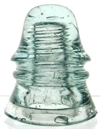 Cd 151 Ice Aqua H.  G.  Co.  Antique Glass Telegraph Insulator Piece