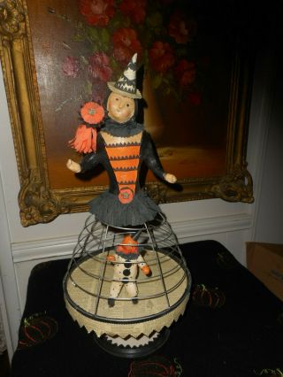 Retired 2006 Nicol Sayre Halloween Witch Doll,  Cage Skirt,  22 "