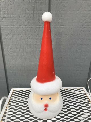 Vintage Union Products Christmas Santa Head Blow Mold Light - Up.