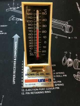 Union 76 Brown Oil Company Wilson North Carolina Advertising Thermometer