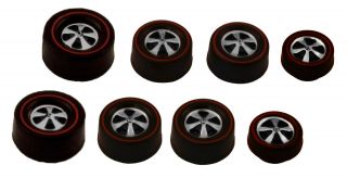 8 Brightvision Redline Wheels – 2 Lg,  4 Med & 2 Sm Deep Dish Dull Chrome Style