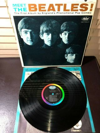 Meet The Beatles 1964 Capitol T2047 First Mono Pressing Vg,  /vg,  No G.  Martin Cred