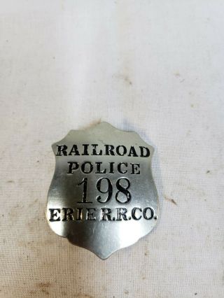 Vintage Railroad Police Badge - Erie Railroad