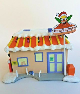 The Simpsons Krusty Burger Hawthorne Christmas Holiday Village A6239 Lights Up