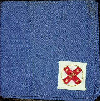 Traded At 2019 World Scout Jamboree Blue Neckerchief W/lion 4 Stars On Patch