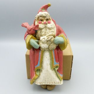 House Of Hatten Denise Calla Santa Bunny Shelf Ledge Sitter Christmas Figurine