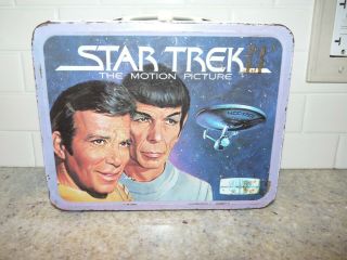 Vintage 1979 Star Trek The Motion Picture Metal Lunchbox Steel Thermos Spock
