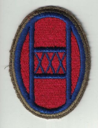 Wwii Us Army 30th Infantry Division Patch Od Border Greenback 