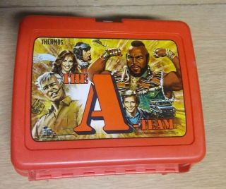 Vintage - The A Team - Tv Show Plastic Lunch Box 1983 Thermos
