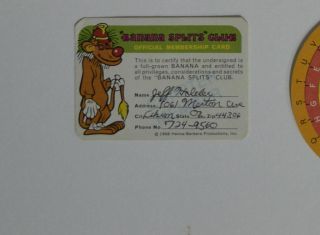 1968 Banana Splits Club Official Charter Member Membership Card