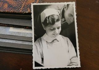 007 Ww2 German Photo; A Nurse And Her Ss Admirer