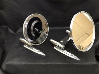 Vintage 1950’s Set Of Round Chrome Mirrors,  International Harvester Scout