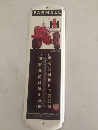 Ih International Harvester Chicago Il Farmall 400 Tractor Thermometer 17 " X5