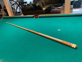 Vintage Adams Pool Cue " Mother - Of - Pearl Accents "
