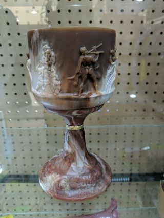 Incolay Stone Hand Carved Crafted Goblet Chalice Neoclassical Or Pagan Revival