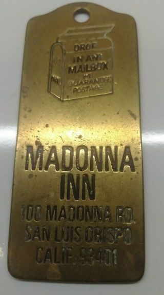 Vintage Madonna Inn Hotel San Luis Obispo California Brass Room Key