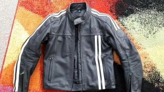 Bks London Vintage Style Black Leather Motorbike Jacket With Removable Inner