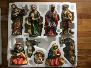 Grandeur Noel 9 Piece Porcelain Nativity Set 10” Figurines