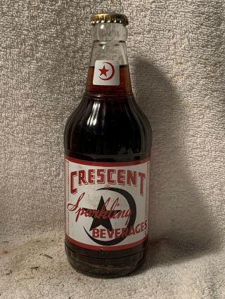 Full 12oz Crescent Root Beer 2cent Acl Soda Bottle Camden,  N.  J.