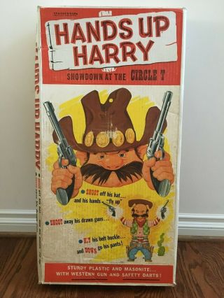 Vintage 1964 Transogram Hands Up Harry Target Shooting Game Toy Box