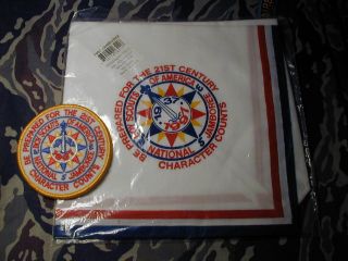 1997 Bsa Boy Scout National Jamboree Neckerchief & Participant Pocket Patch