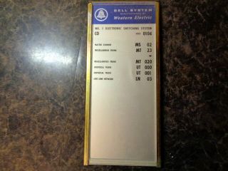 Vintage Western Electric Bell System Switchboard System Code Chart Sign