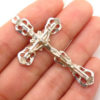 925 Sterling Silver Vintage Italy Crucifix Cross Pendant
