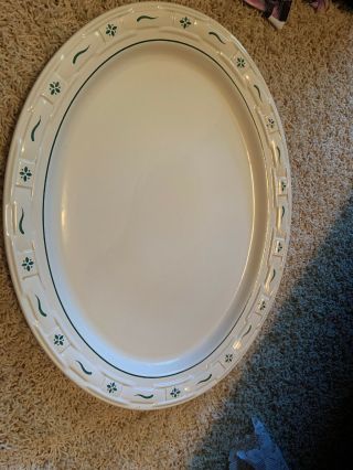 Longaberger Pottery Turkey Plate Large Platter Heritage Green