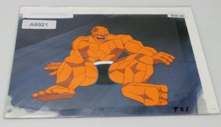 Fantastic Four Animation Cel & Hand Painted Background Of The Thing 25