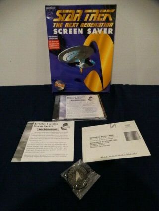 Star Trek The Next Generation Screen Saver Plus Bonus Star Trek 1987 - 1994 Pin