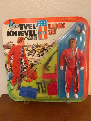1975 Evel Knievel King Of The Stuntmen Racing Set Figure By 1 Ideal Vintage Toy