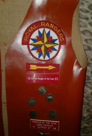 ROYAL RANGERS VEST WITH PINS,  PATCHES,  NAME PLATES ECT.  SAN ANTONIO,  TEXAS. 2
