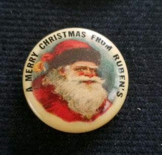 Vintage Santa Claus Pinback Button 