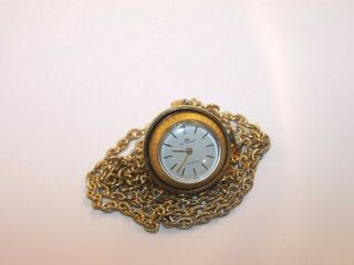 Vintage Bucherer Swiss 17 Jewel Ball Pendant Watch With Chain